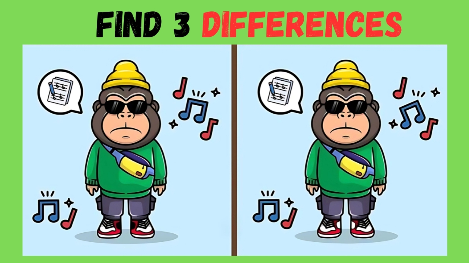 Optical Illusion Find All 3 Mistakes